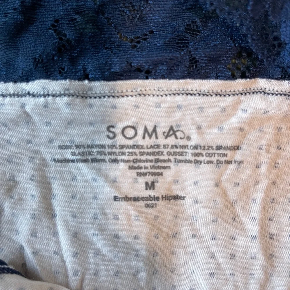 Soma Women's Embraceable Hipster with Lace Trim - Maroon, Blue, White - Medium - Picture 5 of 8